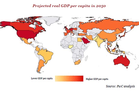 Las economías emergentes de hoy protagonizarán la economía global de 2050