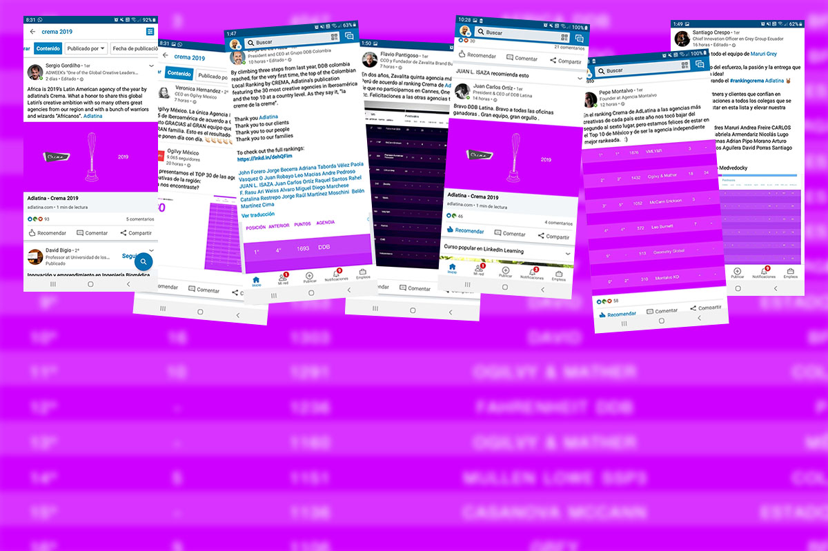 Ranking Crema 2019: las reacciones de los profesionales