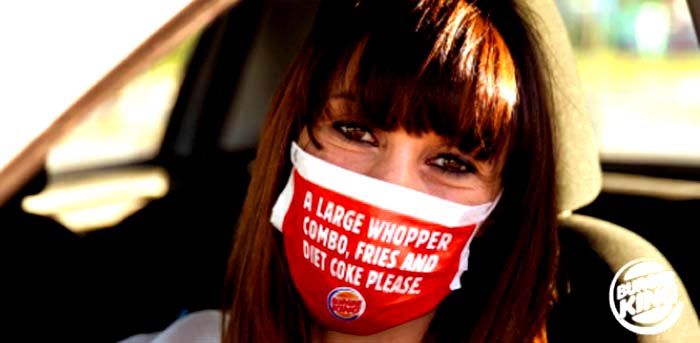 Burger King imprime órdenes en máscaras faciales