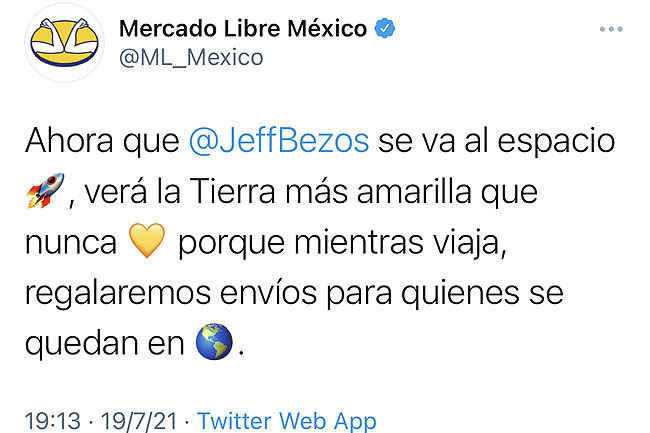 Gut y Mercado Libre México consienten a los que se quedaron en la Tierra mientras Bezos iba al espacio