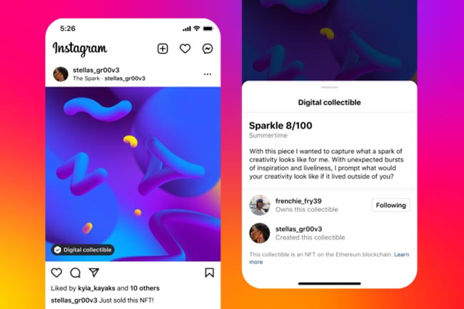 Llegan los NFTs a Instagram