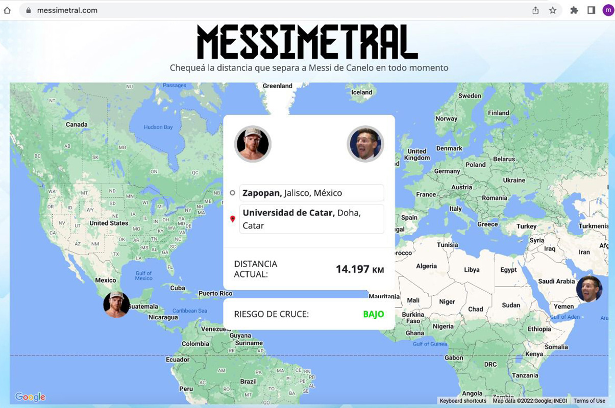Nuevo: “Messimetral”, una plataforma que propone “cuidar” a Lionel Messi de las manos de Canelo Álvarez