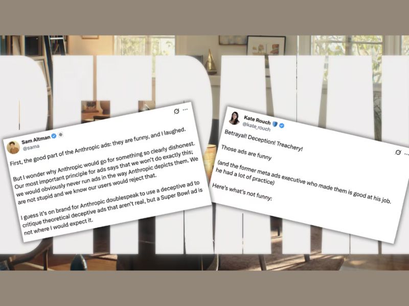 Anthropic y OpenAI intercambiaron opiniones sobre el papel que deberían desempeñar los anuncios en los entornos de chat de IA. (Anthropic; OpenAI (vía X))