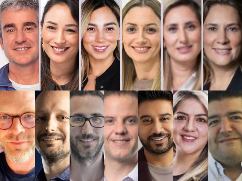 Arriba, Gonzalo Muente, Marcela Morales, Fernanda Pérez, Florencia Bameule, Thalia Reyes y Marta García Alonso; abajo, Christian Bugge, Felipe Ambra, Daniel Gelemovich, Luis Lazcano, Jay Sethi, Iliana Jiménez y Reynaldo Castillo.