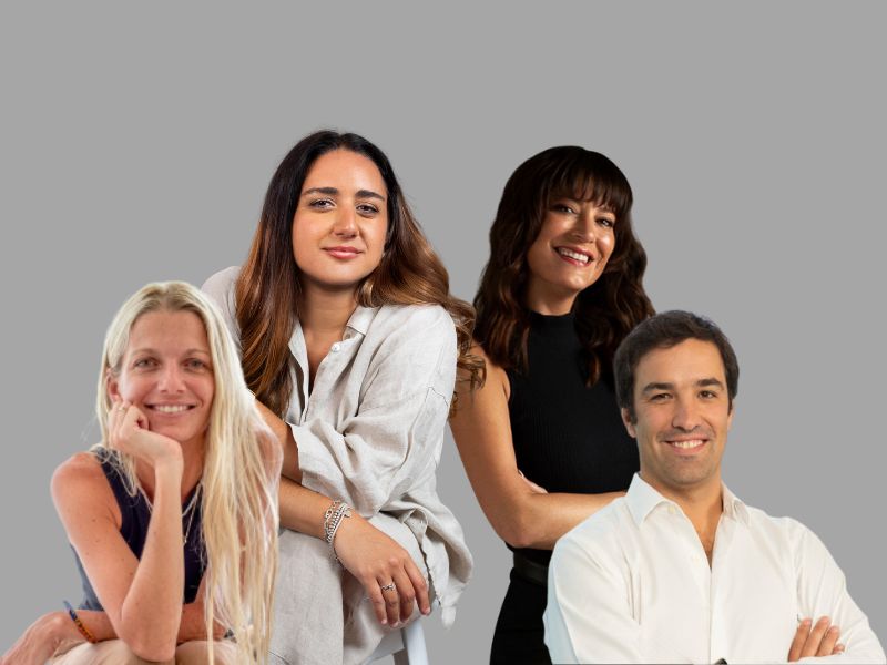 (de izquierda a derecha): Lucia Garcia de Cossio, COO de Rufus Social; Jessica Jalife, CEO & founder de Jalife Brothers; Noelia Chessari, CEO & founder de Ninch, y Joaquín Maqueda, director comercial de For_Me. 
