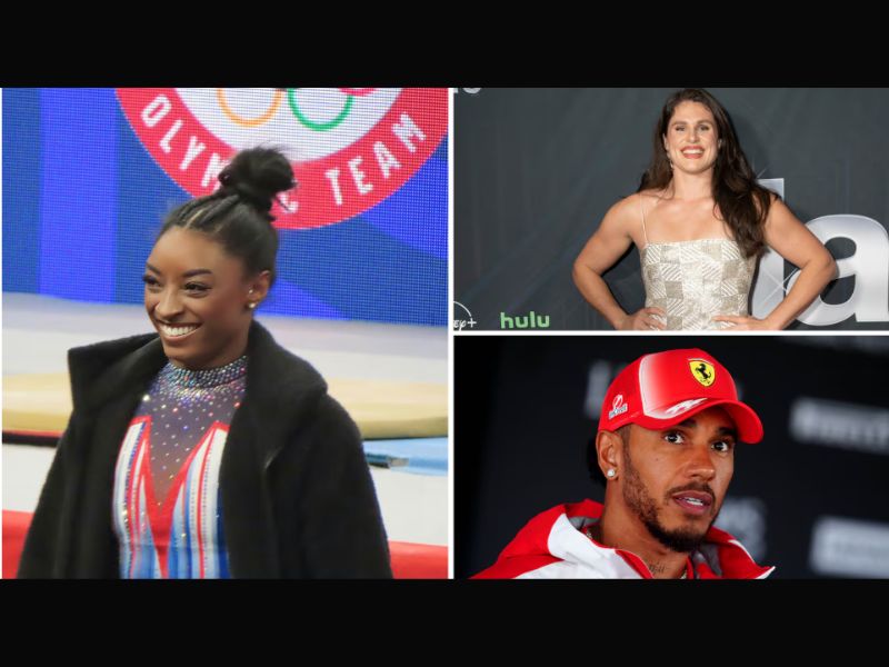 Simone Biles, Ilona Maher y Lewis Hamilton han conectado con sus fans más allá del deporte. (Wikimedia Commons; Getty Images)