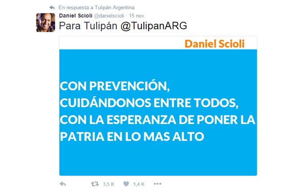 Tulipán y Daniel Scioli intercambiaron mensajes sobre sexo y política