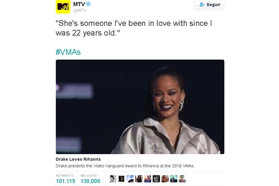 El tweet más popular de 2016 fue de MTV